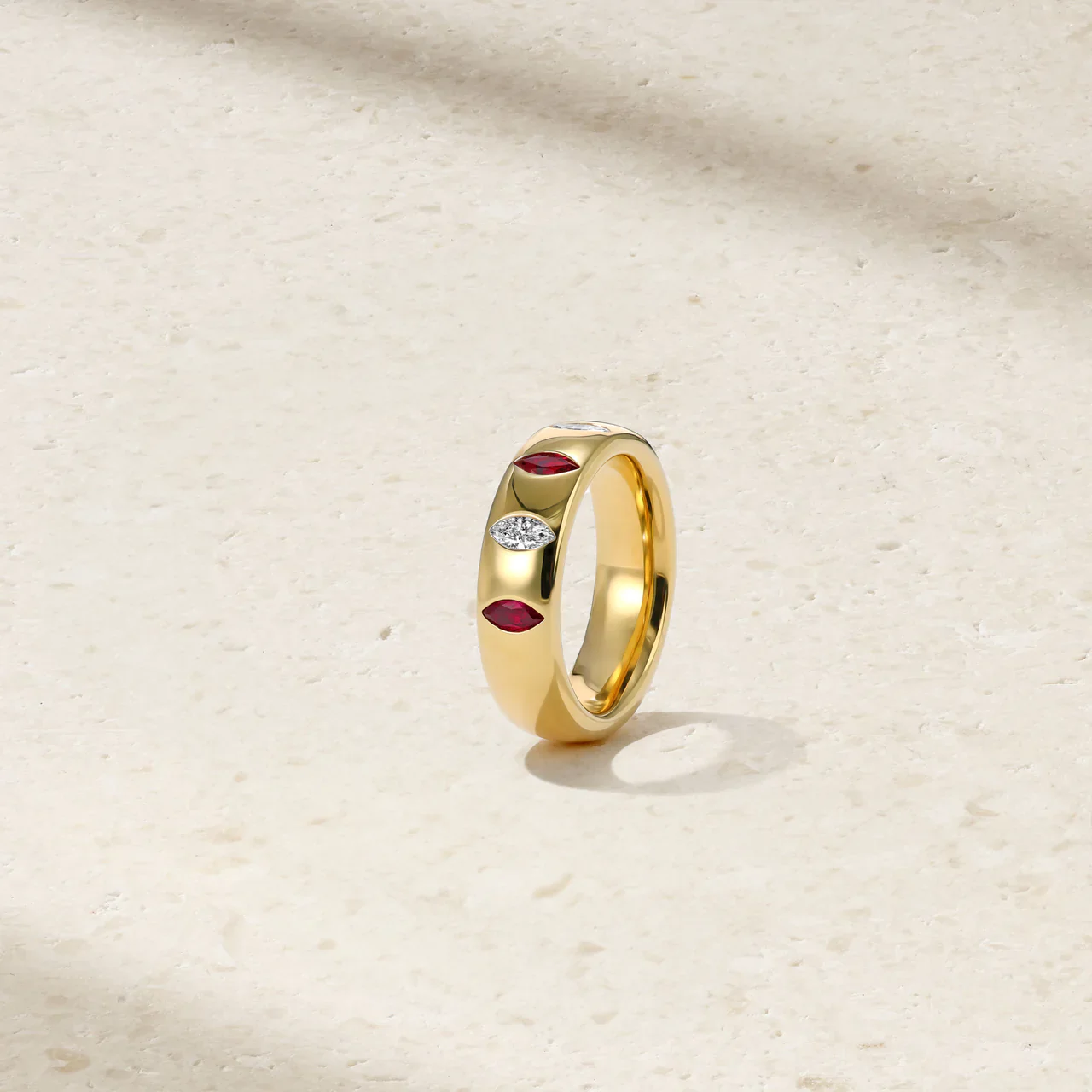 Mark Henry 18k Yellow Gold Guardian Ruby and Diamond Ring - Image 2