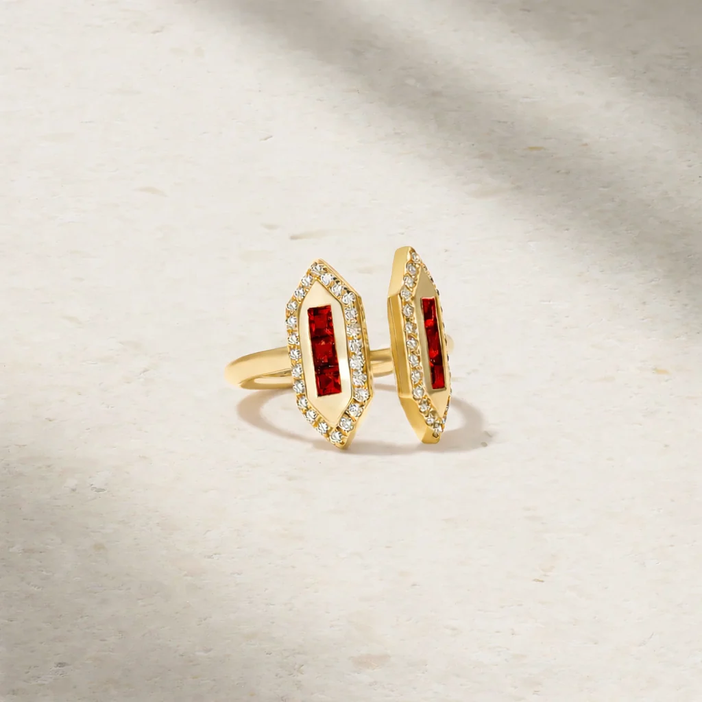 Mark Henry 18k Yellow Gold Pharaoh Ruby and Diamond Ring