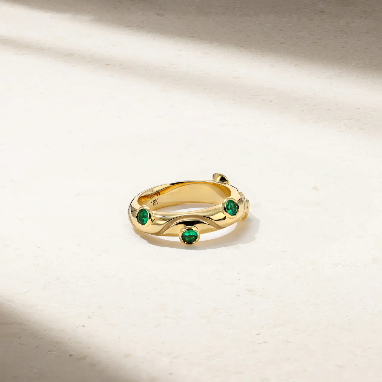Mark Henry 18k Yellow Gold Riva Crest Emerald Ring