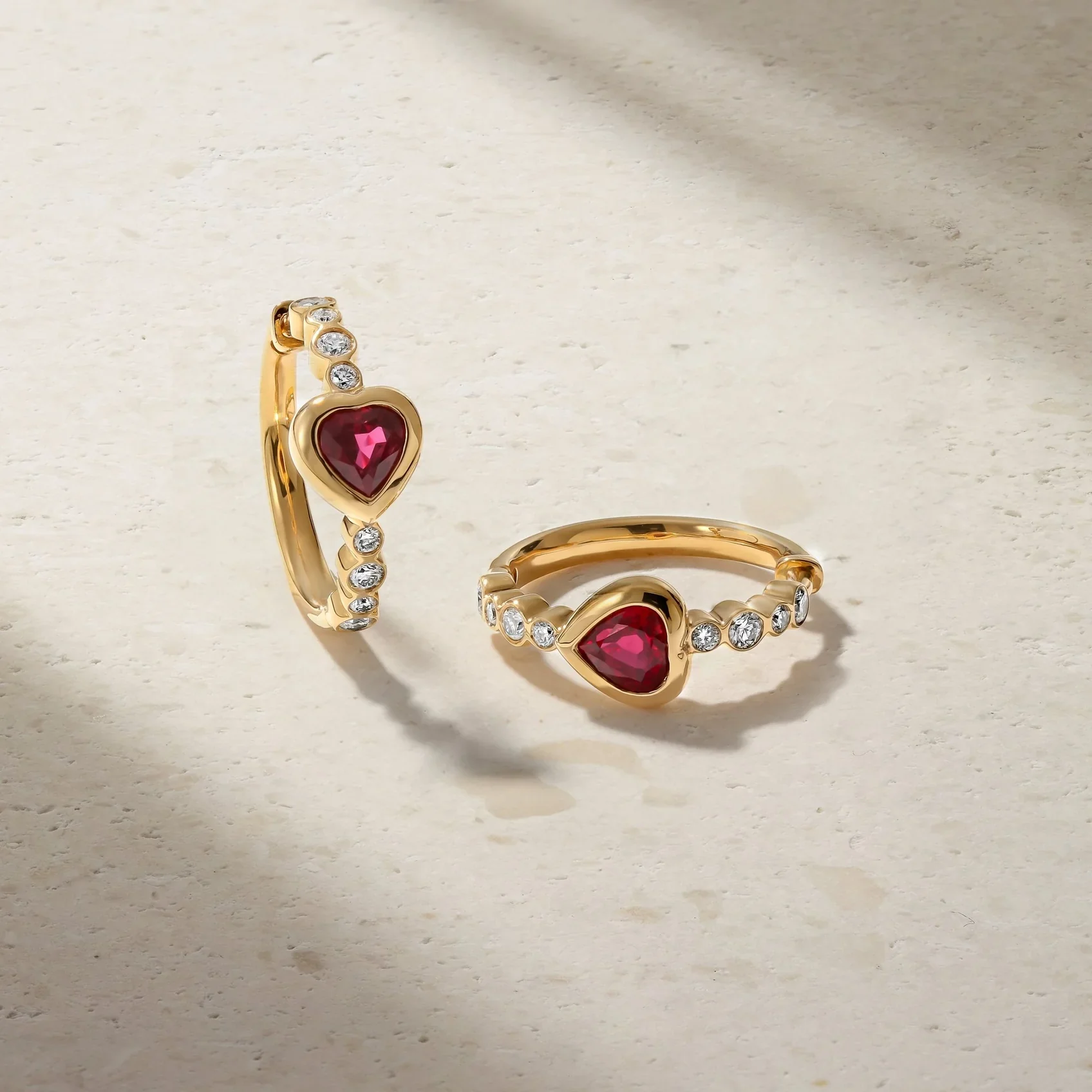 Mark Henry Bubbly Dilara 18K Yellow Gold Ruby & Diamond Mini Hoop Earrings