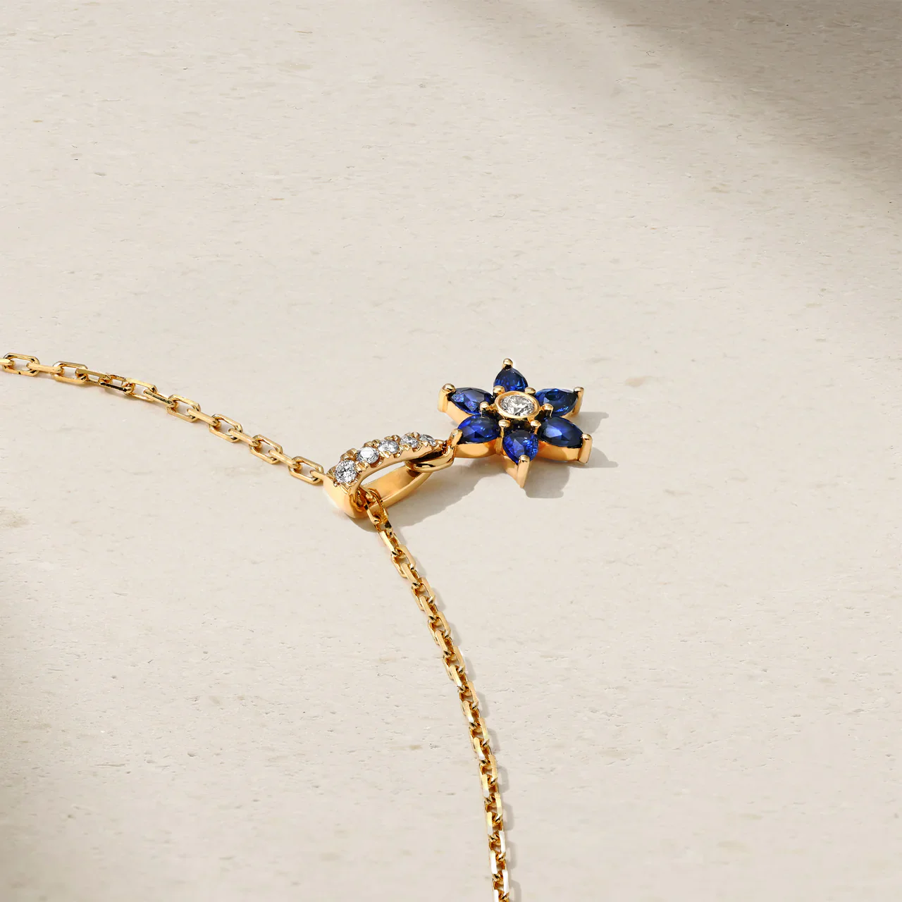 Mark Henry Trinity 18k Yellow Gold Daffodil Garden Sapphire and Diamond Pendant Necklace - Image 3