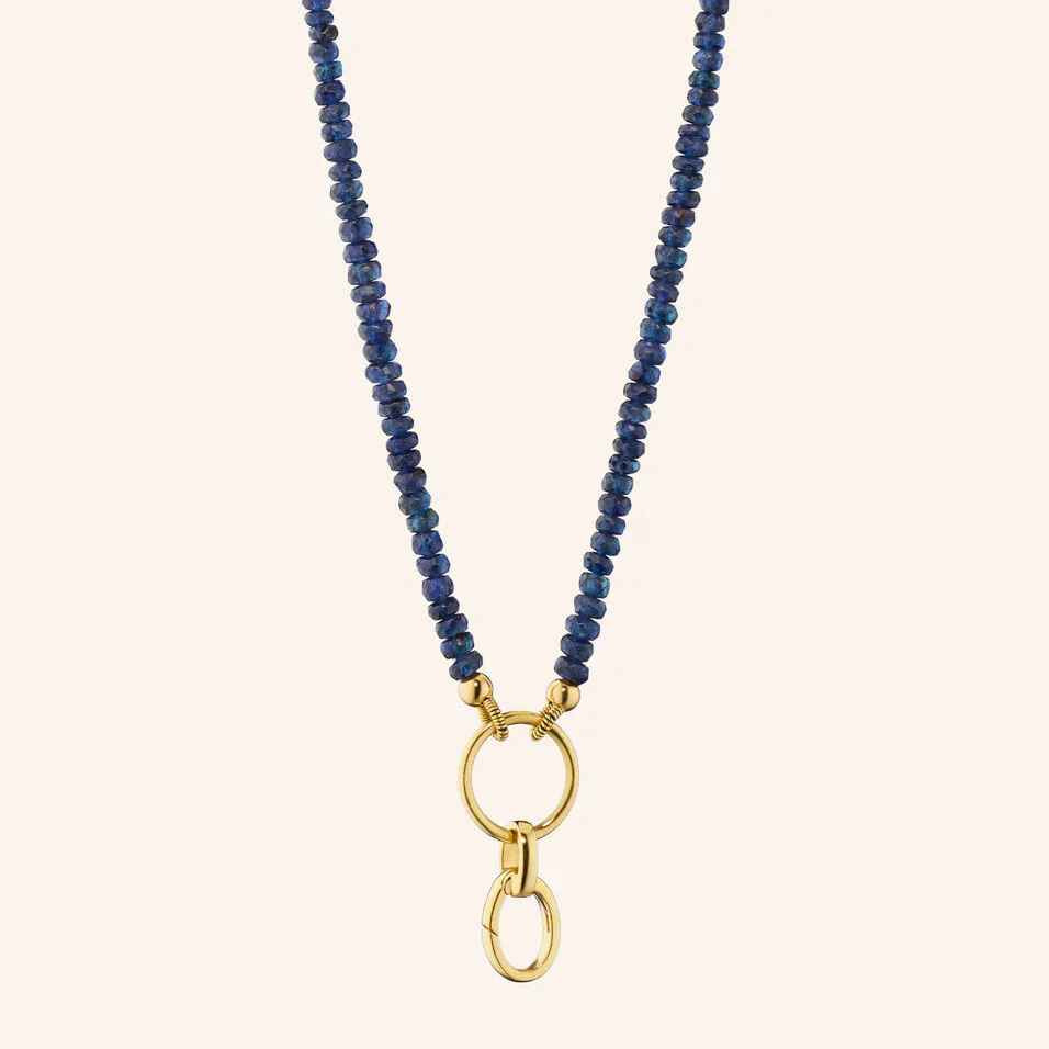 Monica Rich Kosann 18k Yellow Gold & Blue Sapphire Bead Charm Chain Necklace - 18"