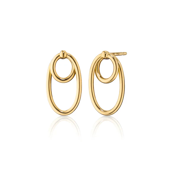 Monica Rich Kosann 18k Yellow Gold Double Oval Infinity Hoop Earrings