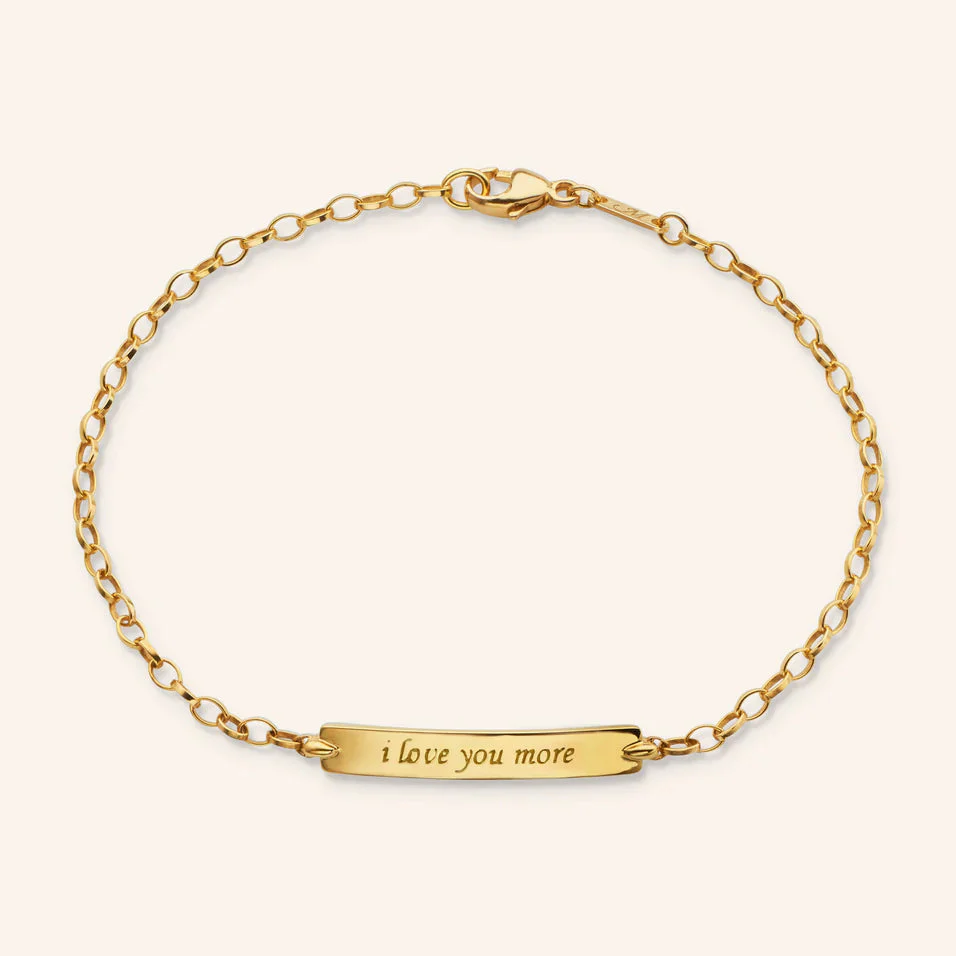 Monica Rich Kosann 18K Yellow Gold "I Love You More" Petite Poesy Chain Bracelet