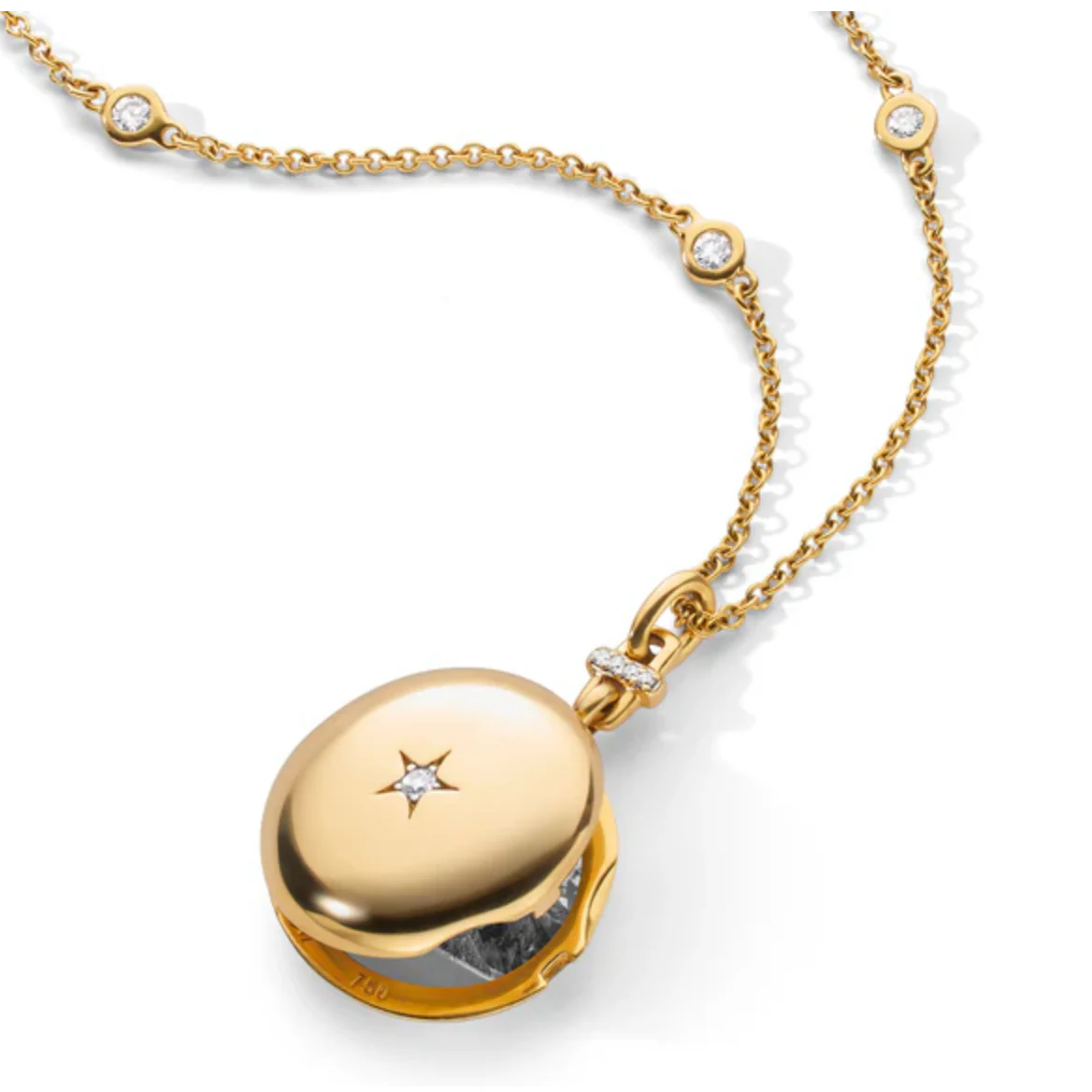 Monica Rich Kosann 18k Yellow Gold Twinkle Star Locket - Image 3