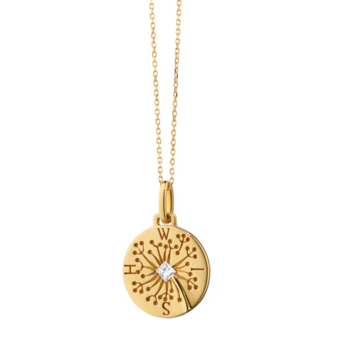 Monica Rich Kosann 18k Yellow Gold Wish Dandelion Intaglio Pendant