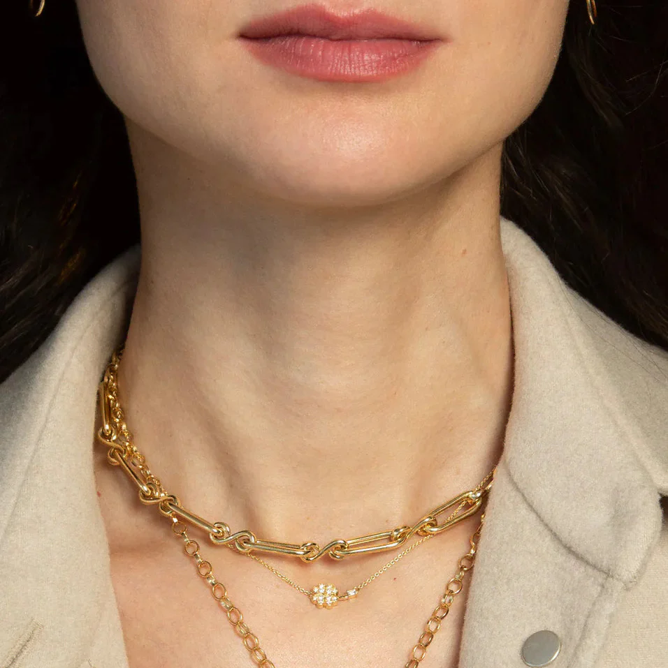 Monica Rich Kosann Luck Clover 18K Yellow Gold Diamond Necklace - Image 2