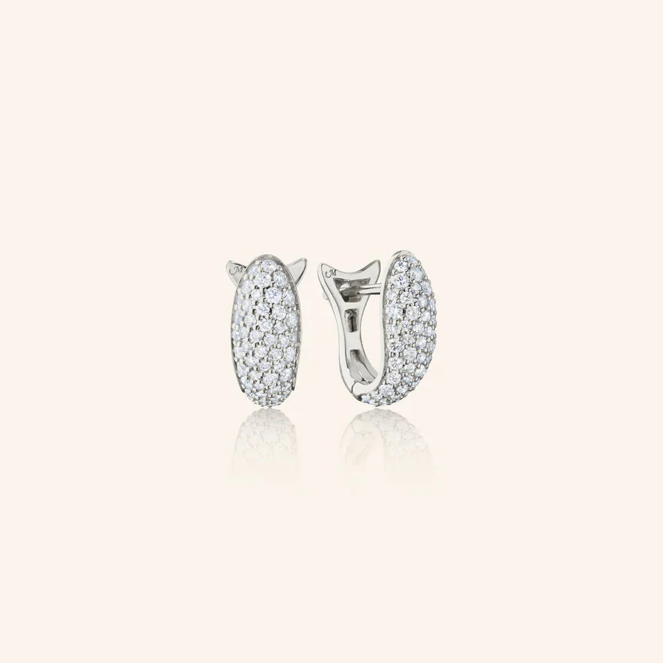 Monica Rich Kosann Perseverance Sterling Silver and White Sapphire Pavé Fish Huggie Earrings