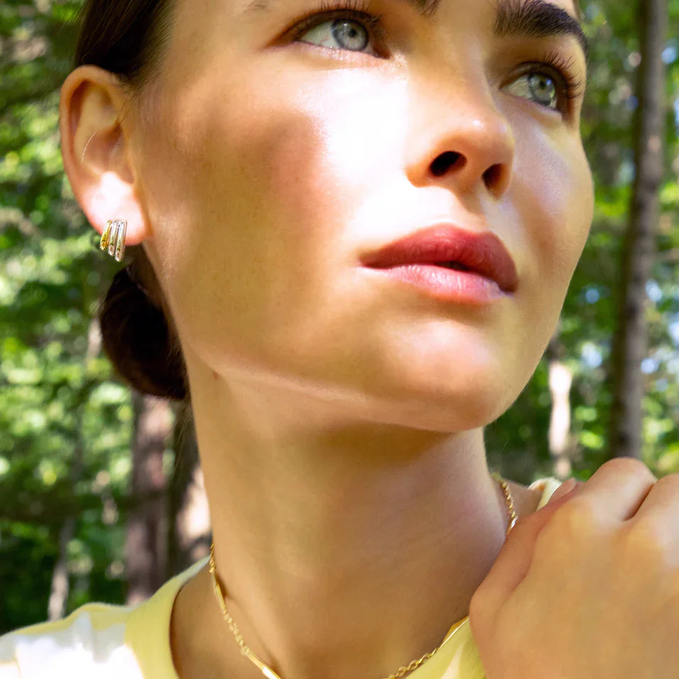 Monica Rich Kosann Sterling Silver and 18k Yellow Gold Two-Tone Rings of Saturn Earrings - Image 2