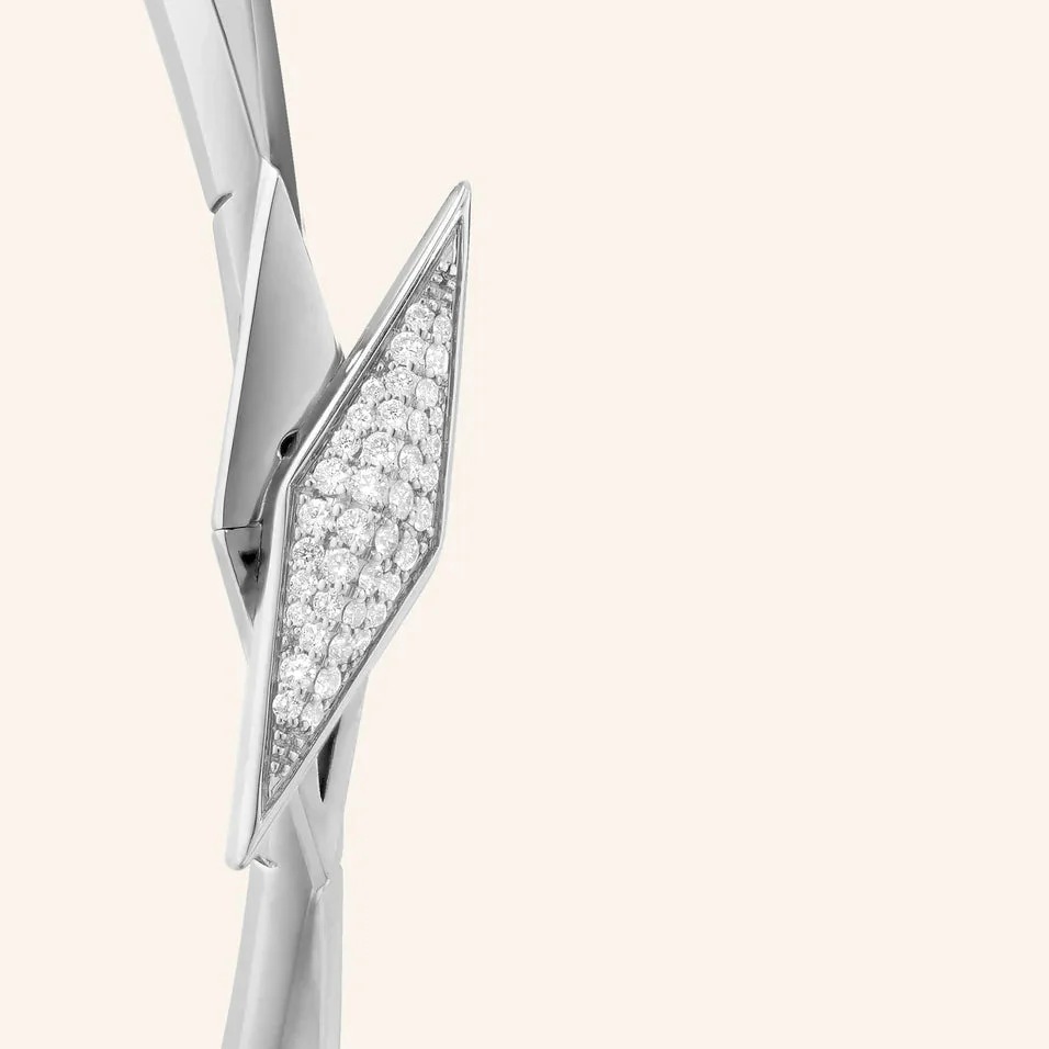 Monica Rich Kosann Sterling Silver and White Sapphire Points North Bangle Bracelet - Image 2