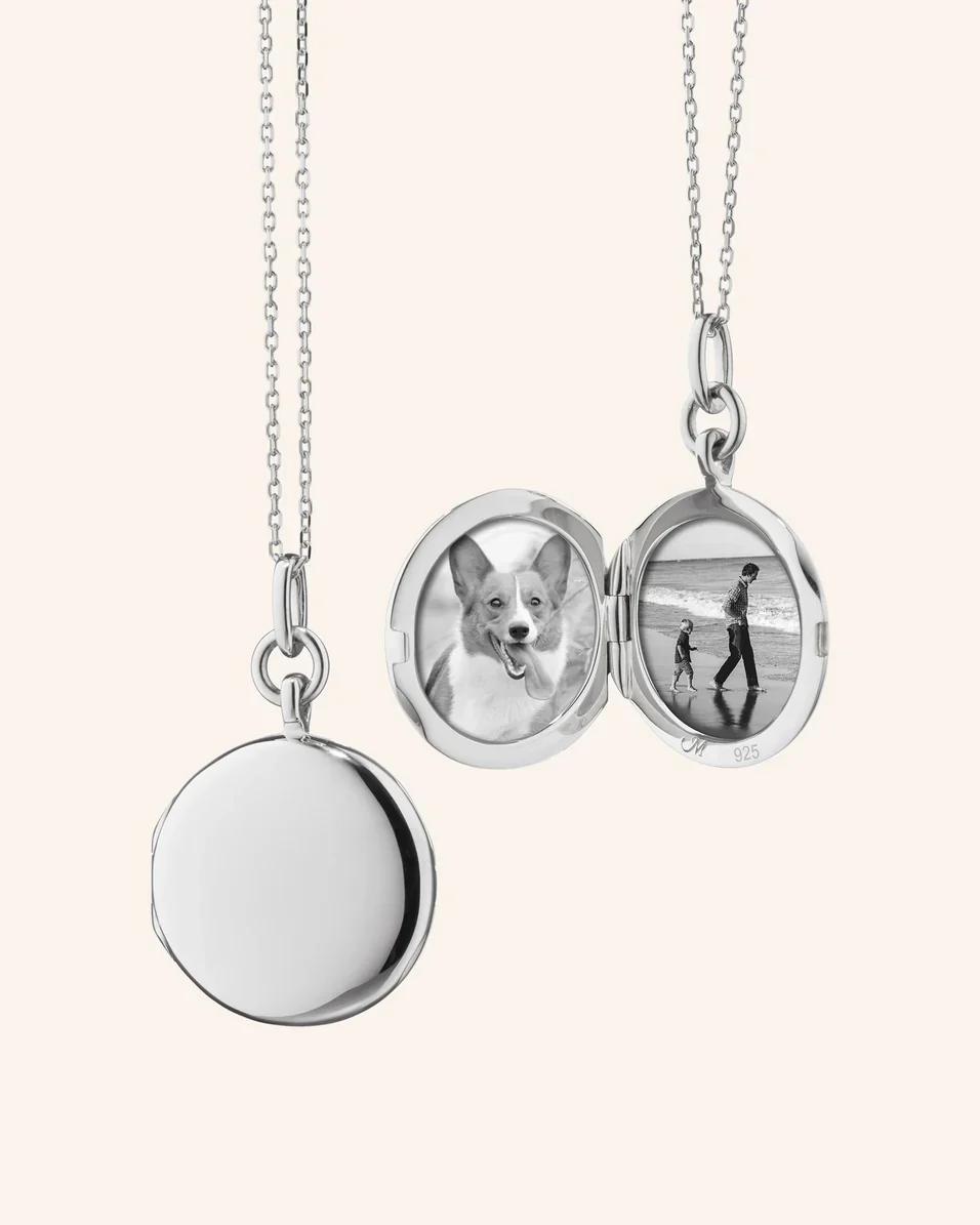 Monica Rich Kosann Sterling Silver Slim Round Quinn Locket Necklace - Image 3