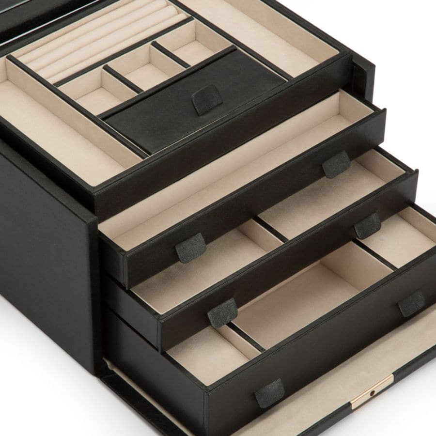 WOLF Palermo Large Jewelry Box - Black - Image 3