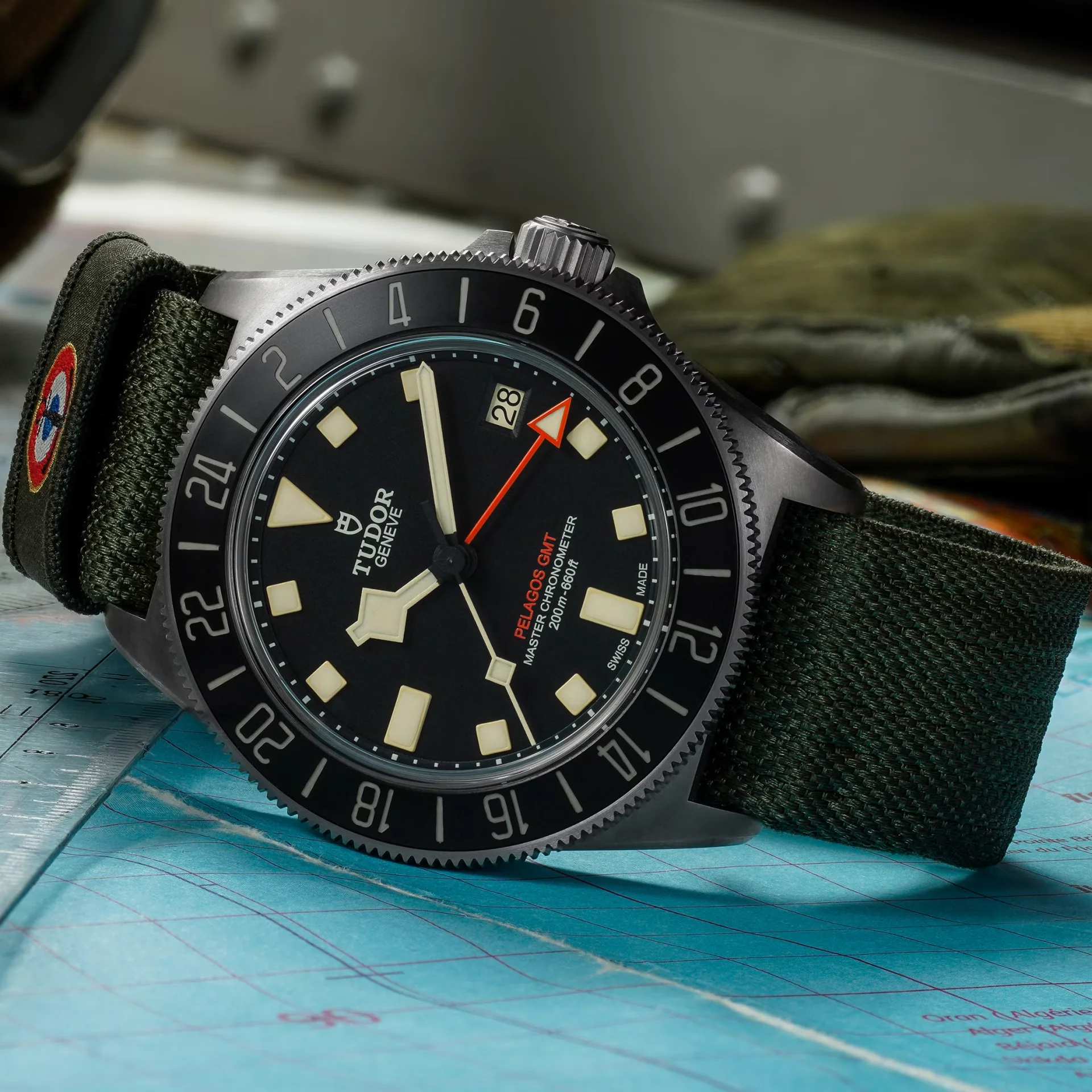 TUDOR Pelagos FXD GMT, Black Dial, Green Fabric Strap (M2542G267NU-0002) - Image 2