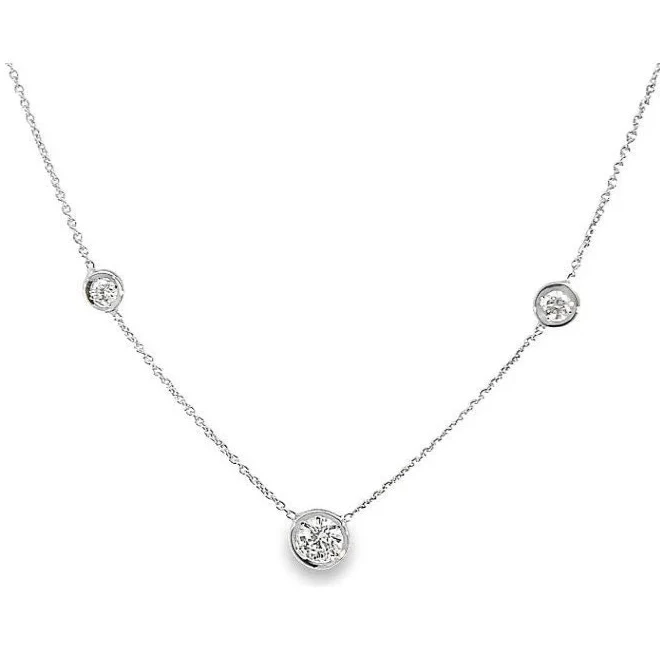 Roberto Coin 18k White Gold Diamond Station Necklace