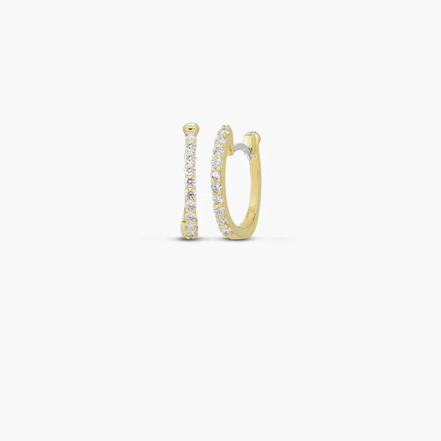 Roberto Coin 18k Yellow Gold Classic Diamond Huggie Earrings
