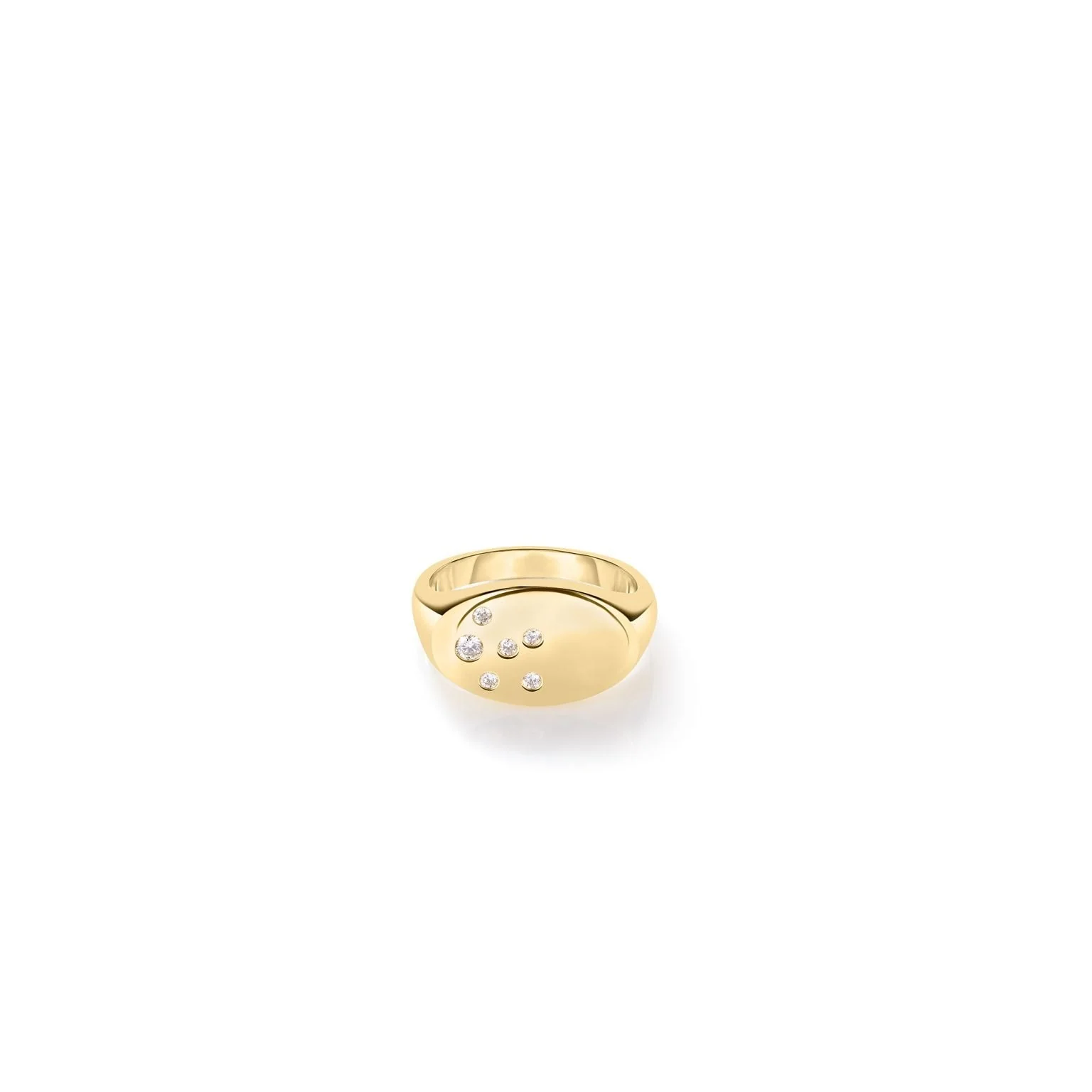Roberto Coin 18k Yellow Gold Large Diamond Signet Ring