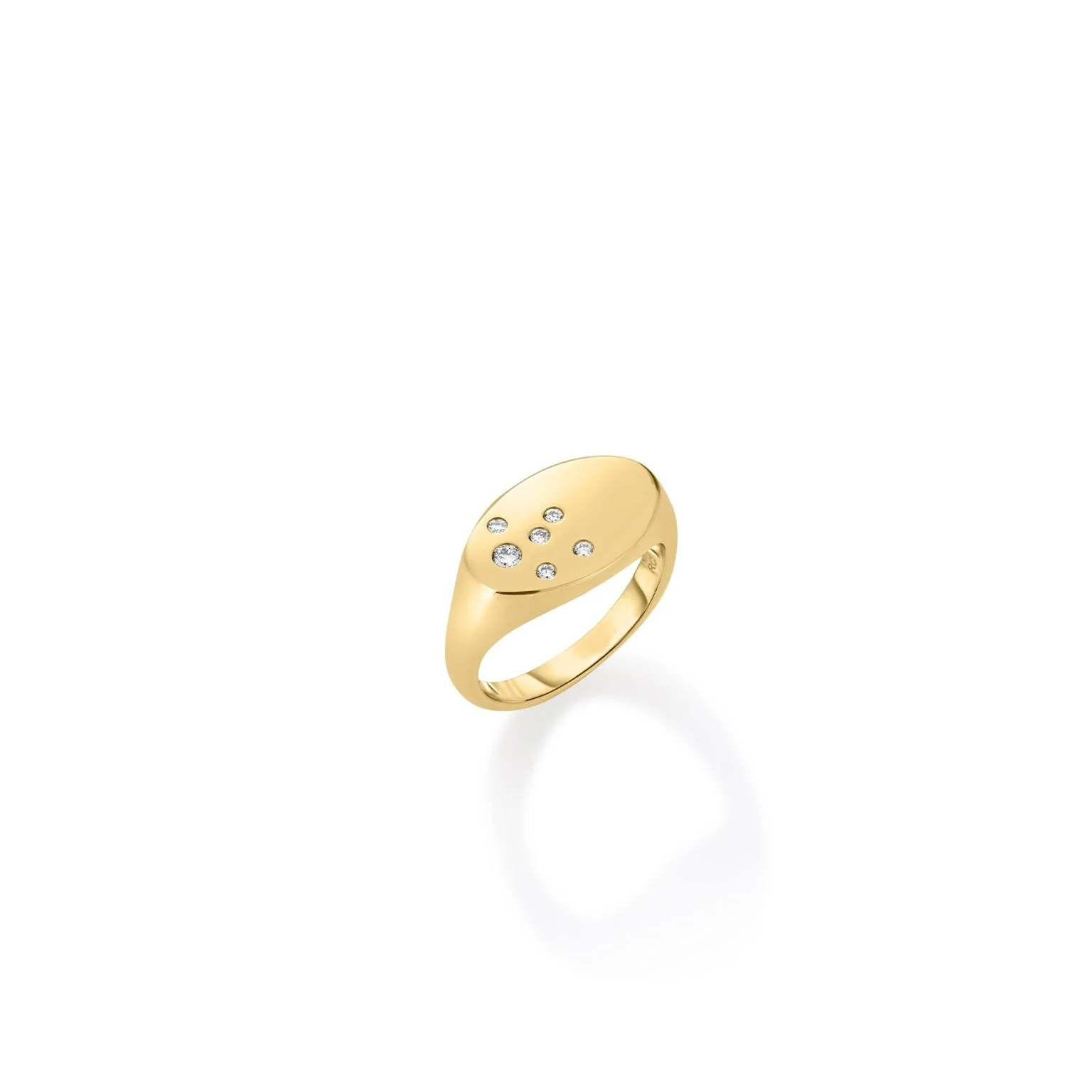 Roberto Coin 18k Yellow Gold Large Diamond Signet Ring - Image 2