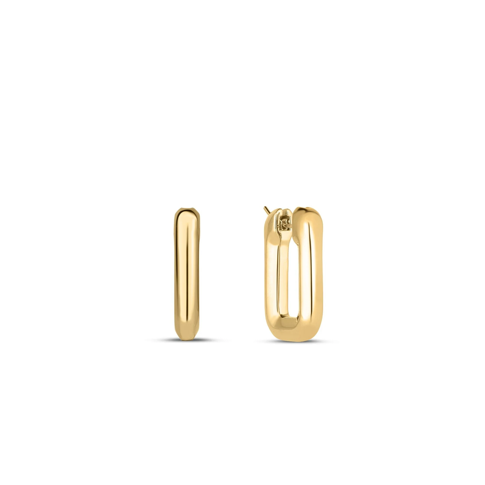 Roberto Coin Designer 18k Yellow Gold Small Square Hoop Earrings