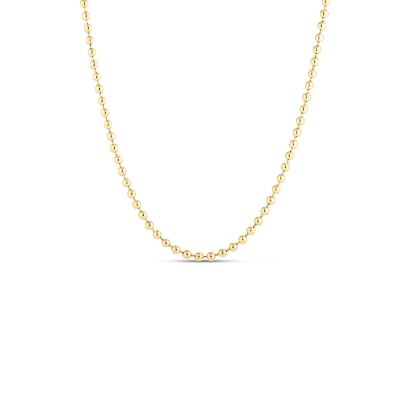 Roberto Coin Designer Gold Classic 18k Yellow Gold Adjustable Bead Chain Necklace