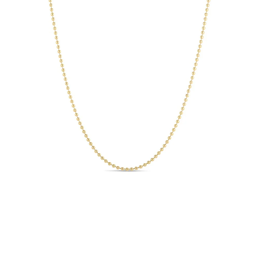 Roberto Coin Designer Gold Classic 18k Yellow Gold Bead Chain Necklace