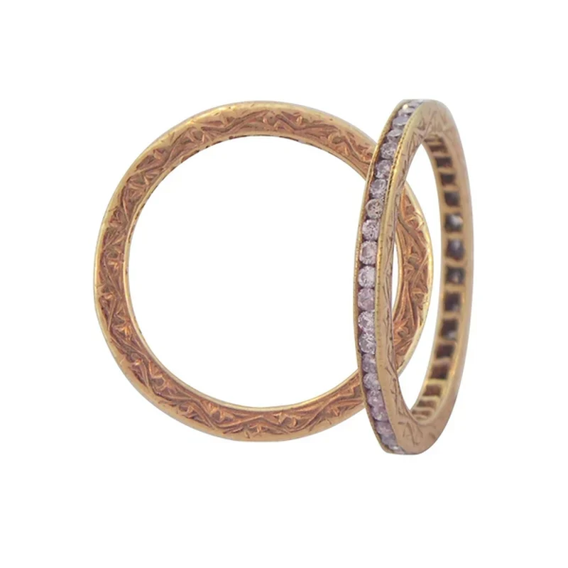 Sethi Couture 18k Rose Gold Pink Diamond Eternity Band - Size 6.5 - Image 2
