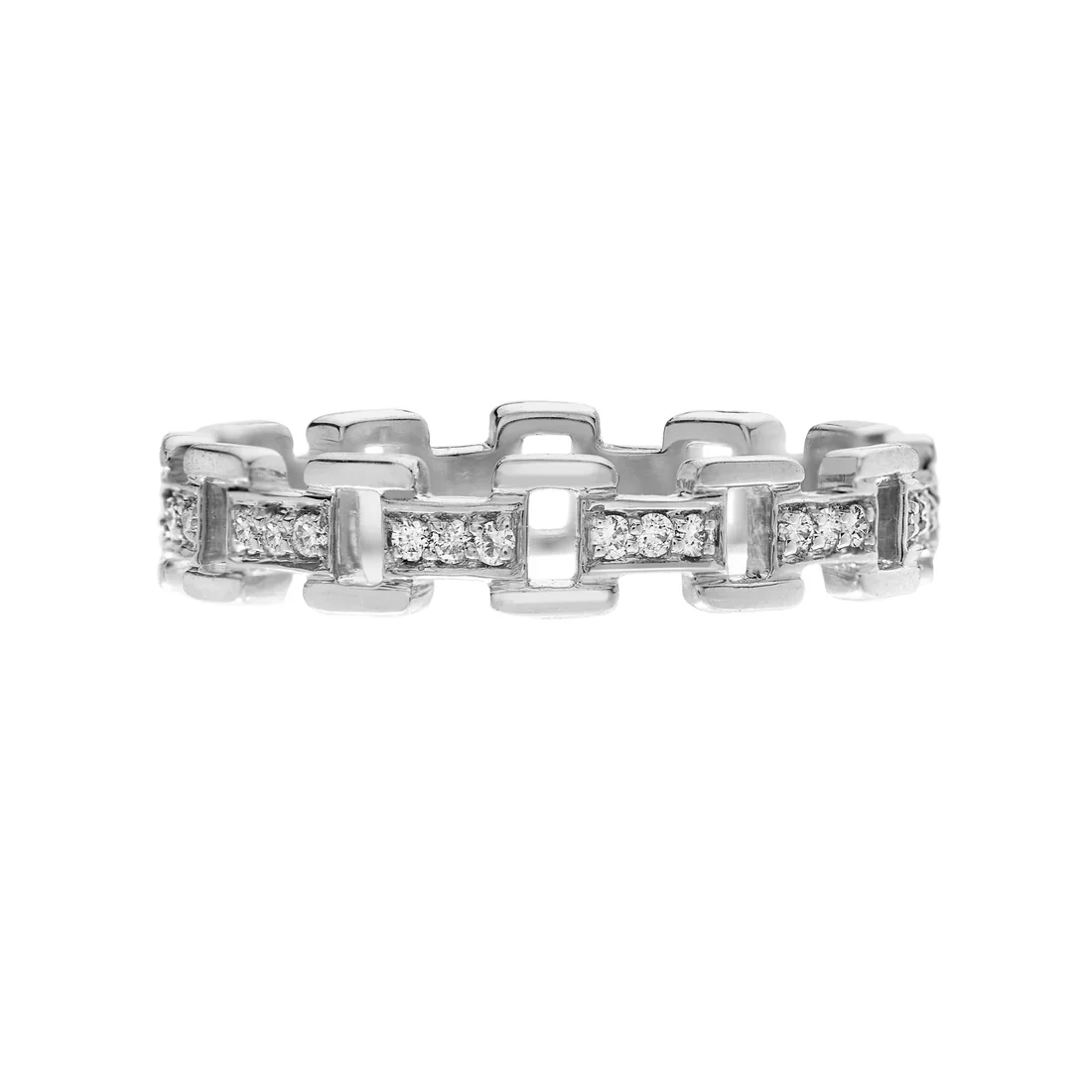 Sethi Couture 18k White Gold Cesta White Diamond Eternity Band - Size 7