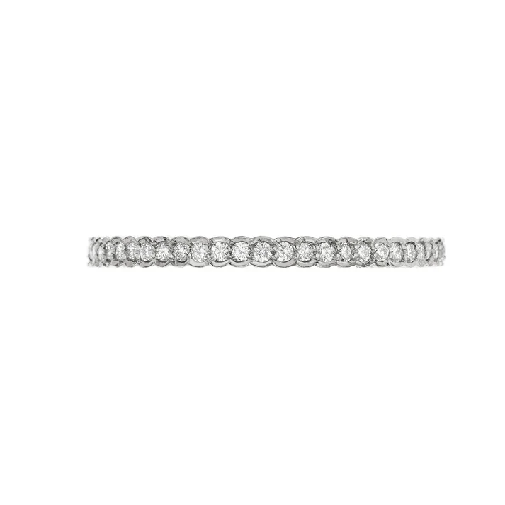Sethi Couture 18K White Gold Scallop White Diamond Eternity Band - Szie 6.5