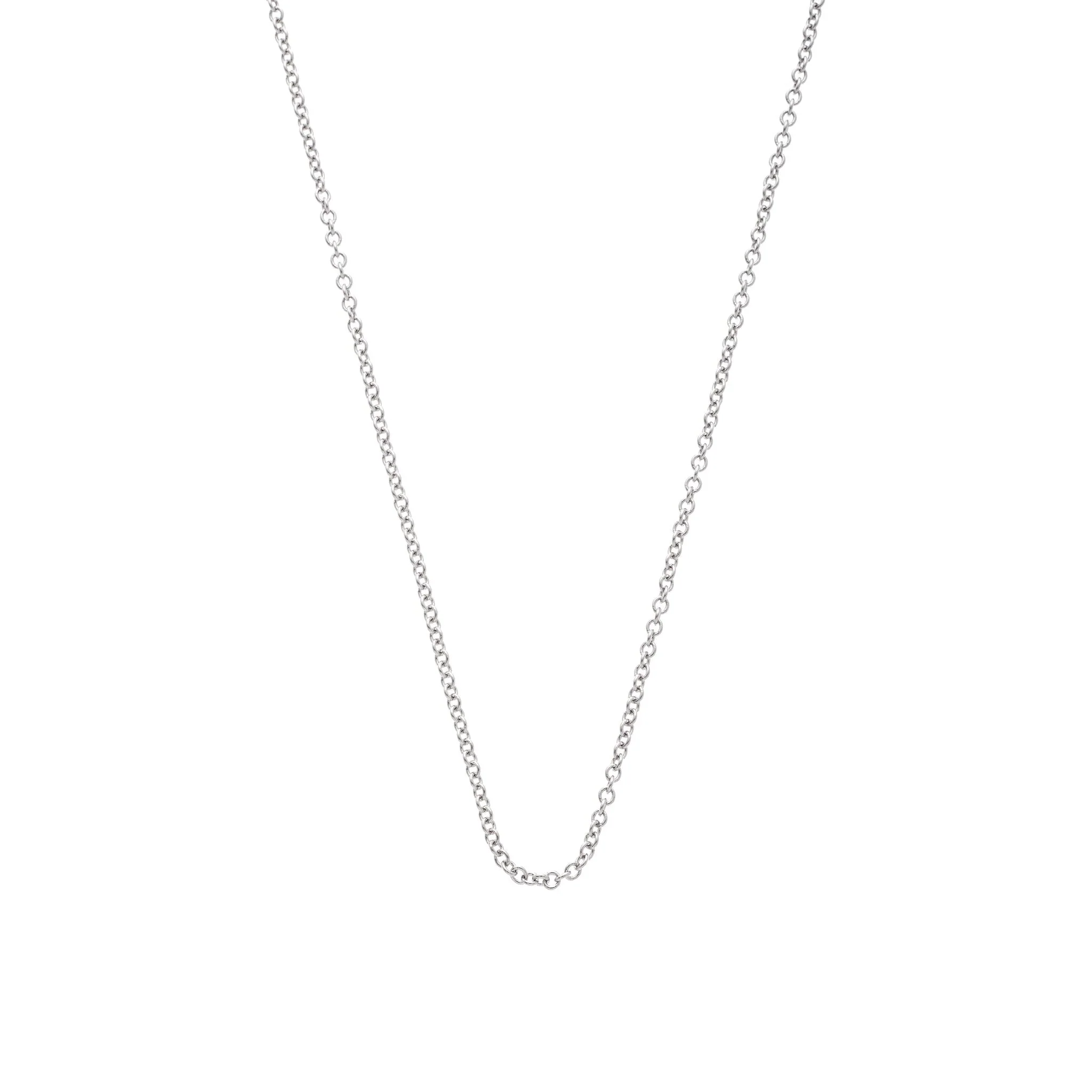 Sethi Couture 18K White Gold Small Oval Link Cable Chain - 18"