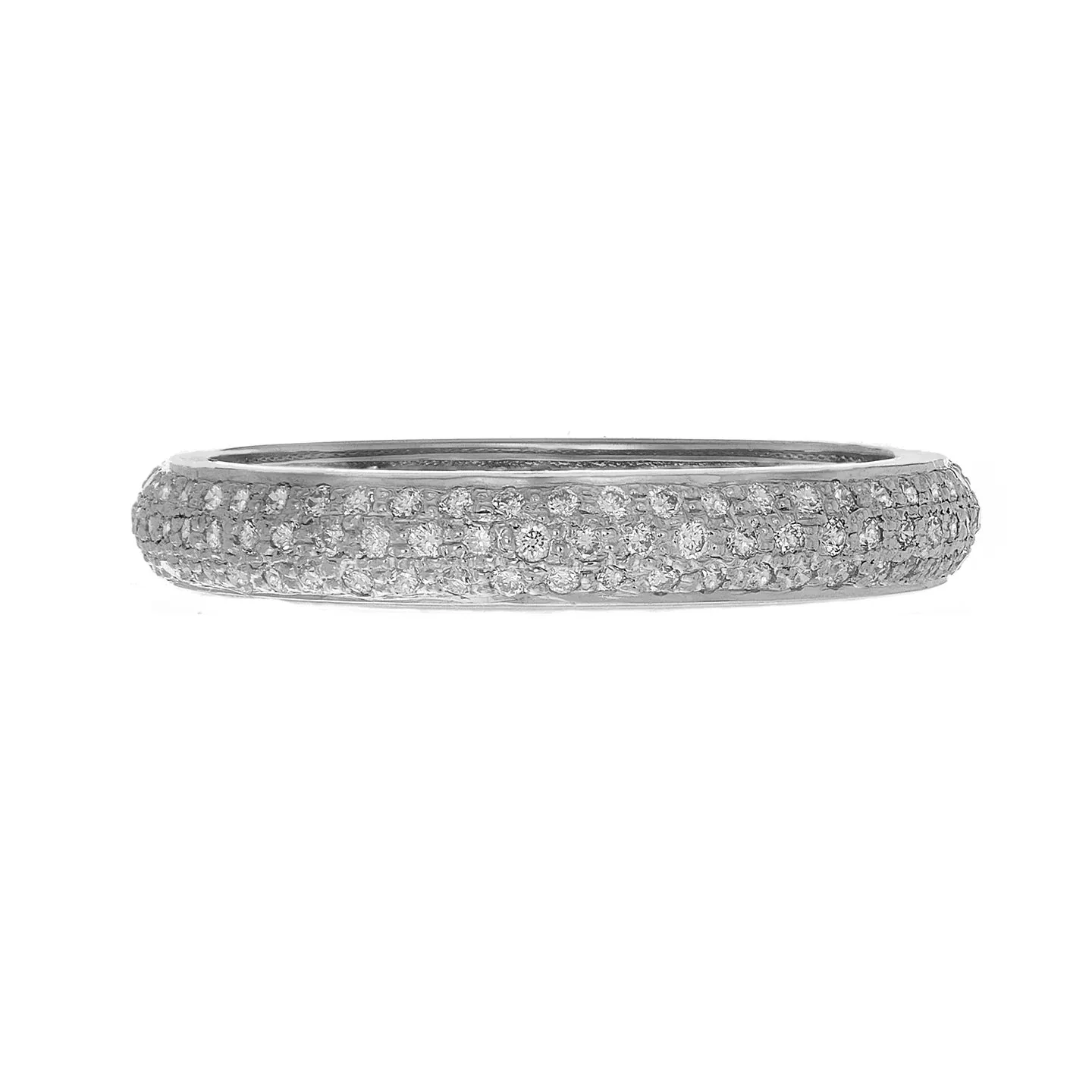 Sethi Couture 18k White Gold Tire White Diamond Eternity Band - Size 6.5