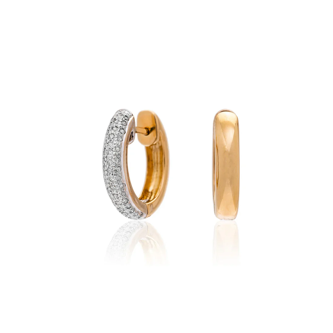 Sethi Couture 18K Yellow and White Gold Carli Diamond Pave Huggie Earrings