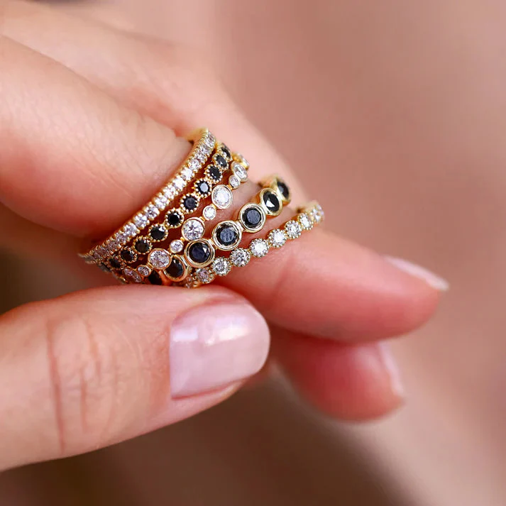 Sethi Couture 18K Yellow Gold Aurelia White Diamond Eternity Band - Size 6.5 - Image 2