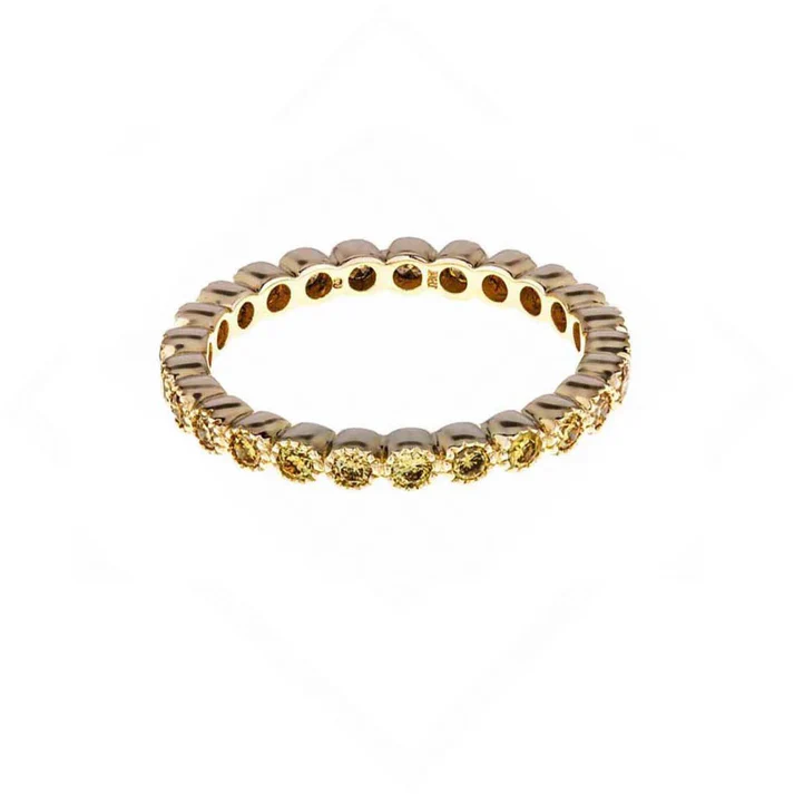 Sethi Couture 18K Yellow Gold Bezel Yellow Diamond Eternity Band - Size 7