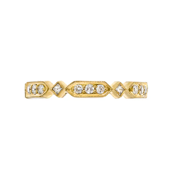 Sethi Couture 18K Yellow Gold Charlotte White Diamond Eternity Band - Size 6.5