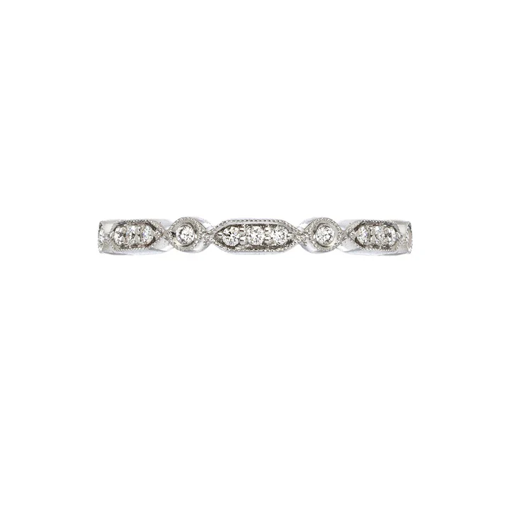 Sethi Couture 18K White Gold Deco Small Diamond Band
