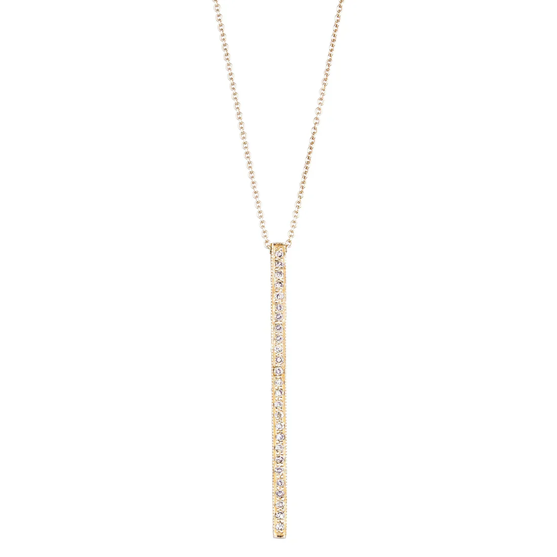 Sethi Couture 18K Yellow Gold Diamond Bar Pendant Necklace