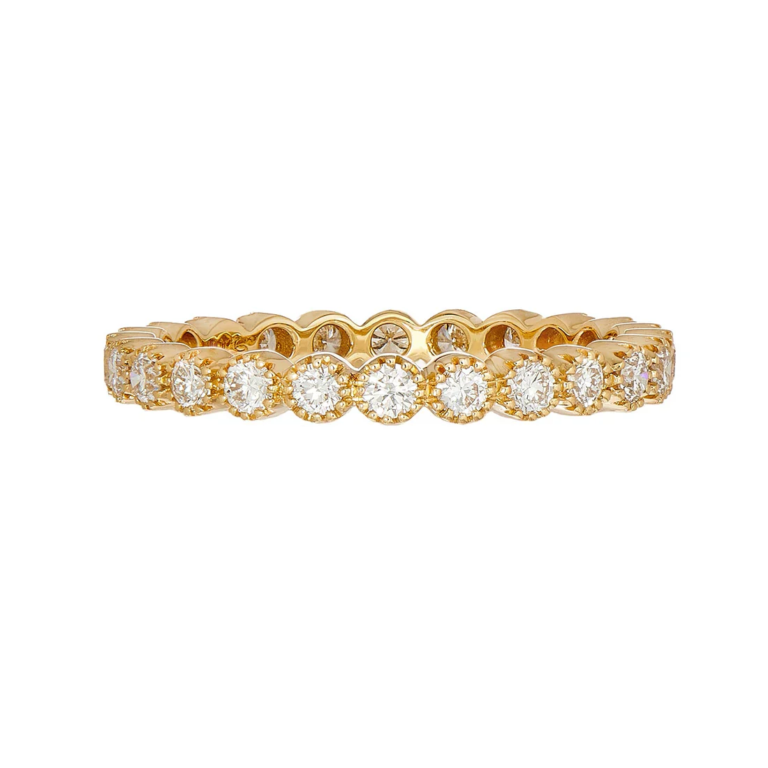Sethi Couture 18K Yellow Gold Diamond Bezel Eternity Band - Size 6.5