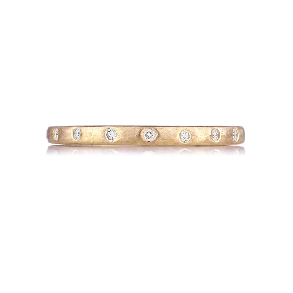 Sethi Couture 18K Yellow Gold Dunes Narrow White Diamond Band