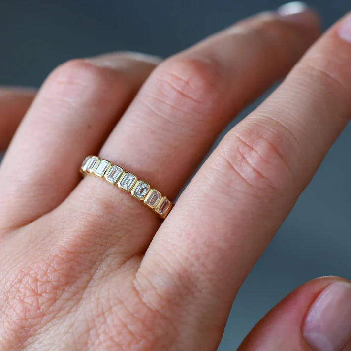 Sethi Couture 18K Yellow Gold Nea White Diamond Band - Image 2