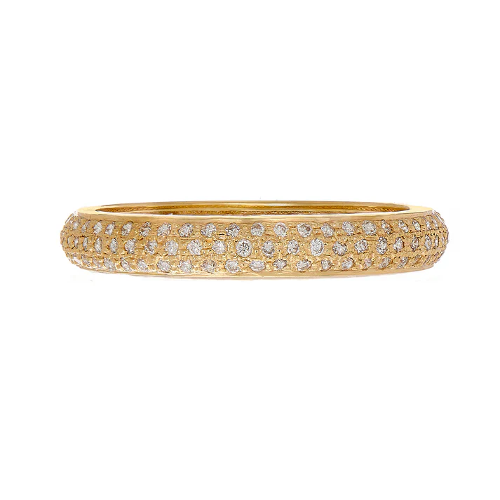 Sethi Couture 18K Yellow Gold Tire White Diamond Eternity Band - Size 6.5