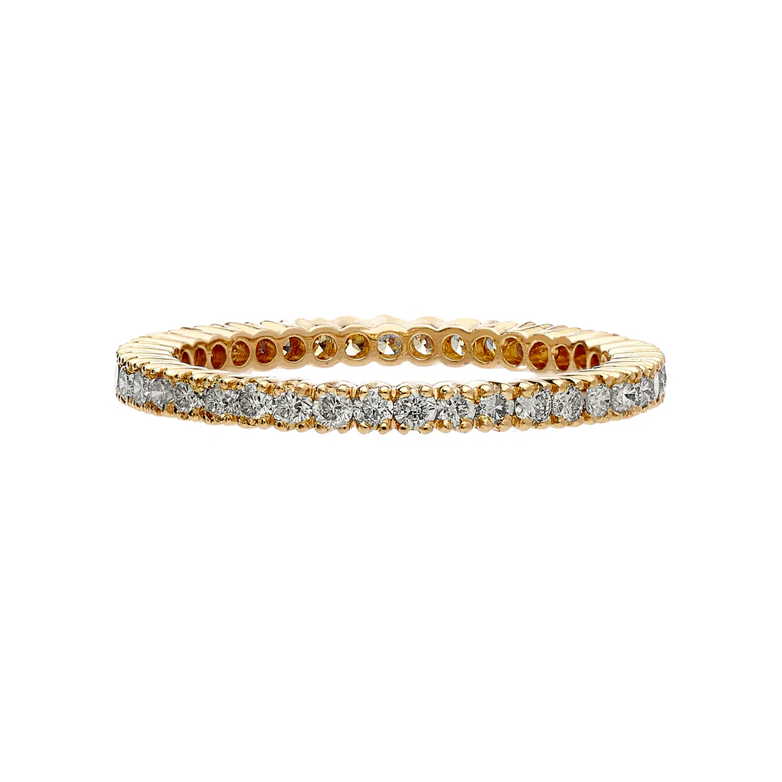 Sethi Couture 18K Yellow Gold White Diamond Prong-Set Eternity Band - Size 6.5