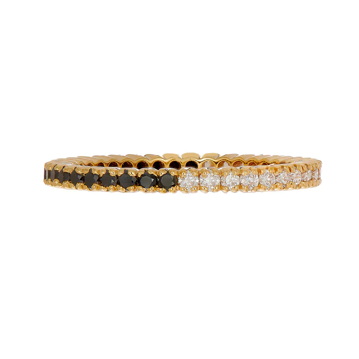 Sethi Couture 18K Yellow Gold Yin-Yang Prong Diamond Eternity Band - Size 6.5
