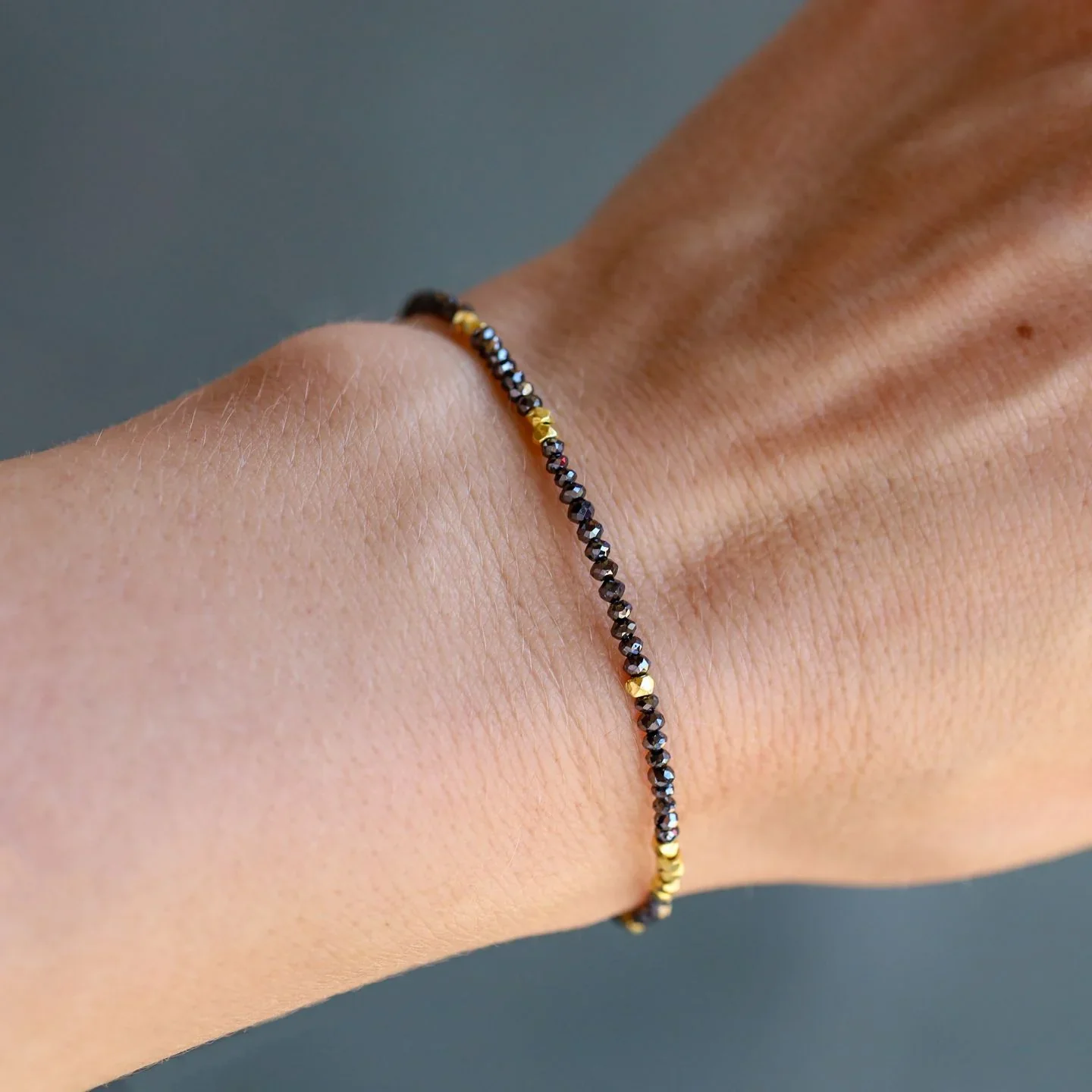 Sethi Couture Leena 14k Yellow Gold Noir Black Diamond and Gold Bracelet - Image 2