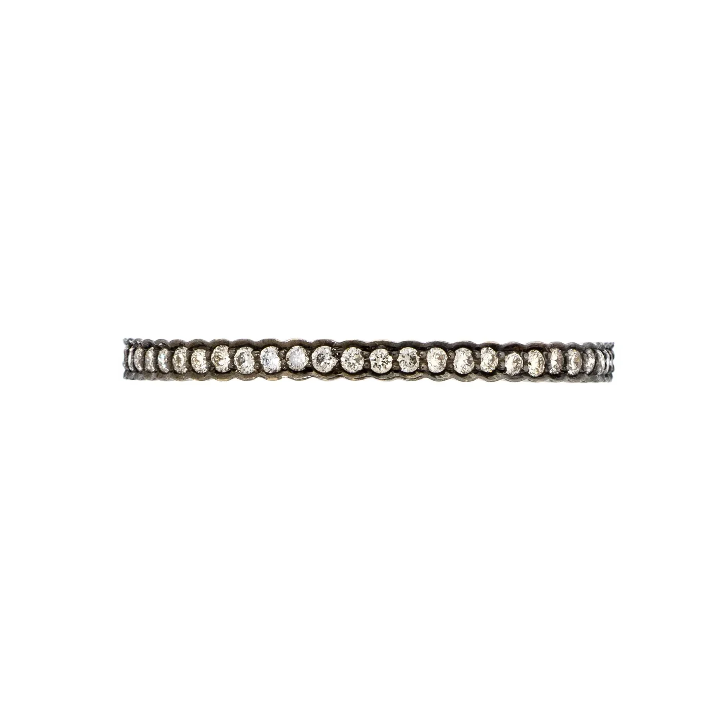 Sethi Couture Scallop 18K White Gold Black Rhodium Diamond Eternity Band