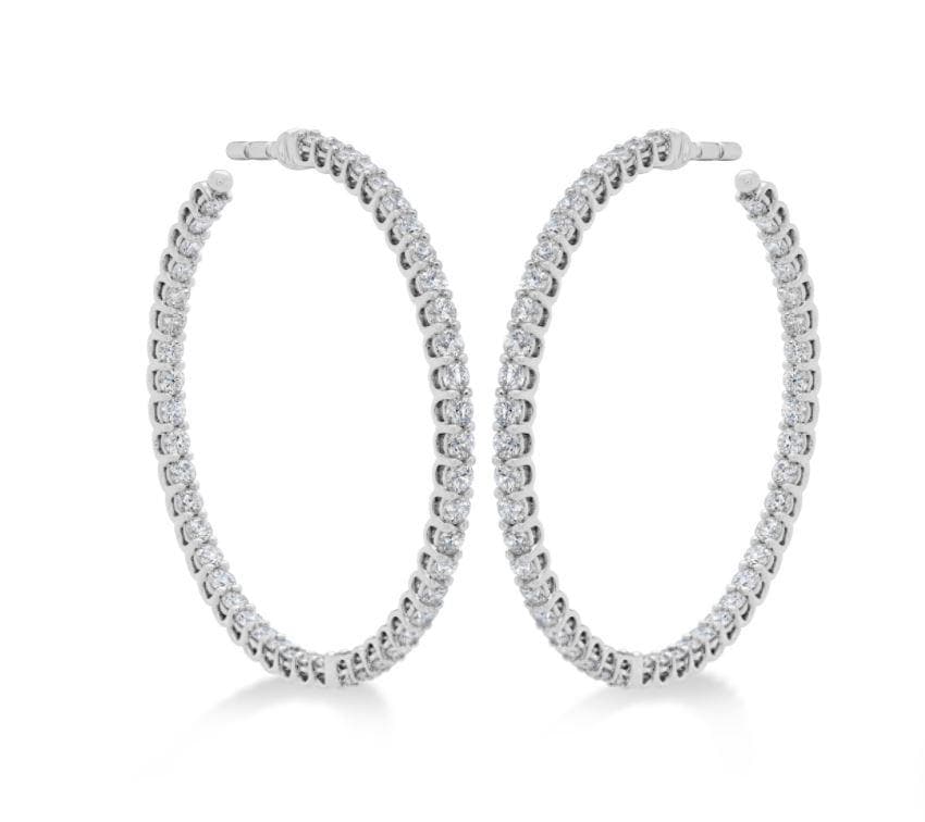 Hearts On Fire Signature Round Inside Out Diamond Hoop - Medium