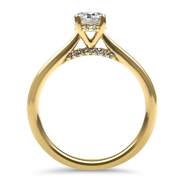 Springer’s Forever Signature 14k Yellow Gold .50ct. Hidden Halo Solitaire Diamond Engagement Ring - Image 3
