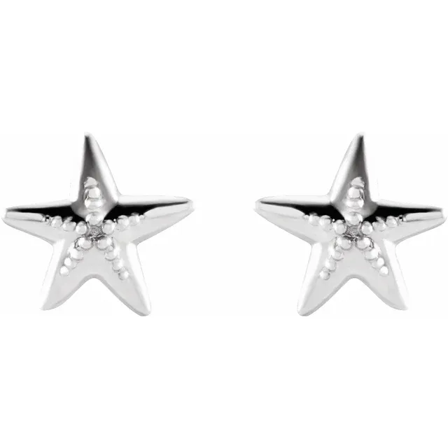 Springer's Forever Signature 14k White Gold Starfish Stud Earrings