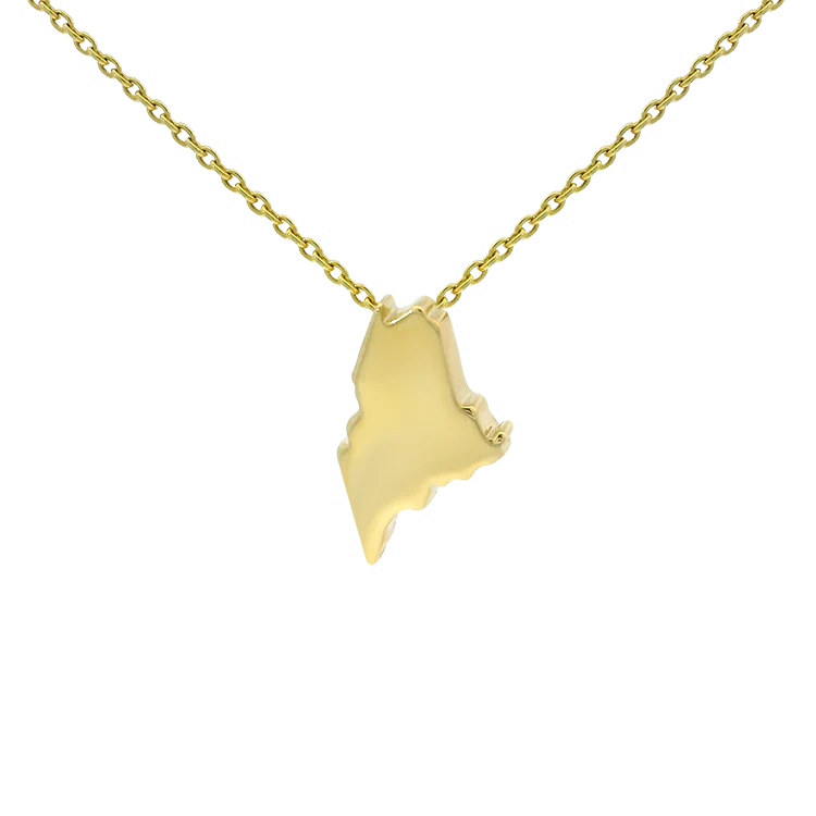Springer's Forever Signature The Vacationland Necklace in 14k Yellow Gold - Maine
