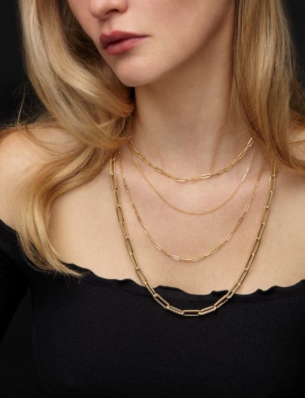 Springer's Forever Signature 14k Yellow Gold 18" Paperclip Chain Necklace - Image 2