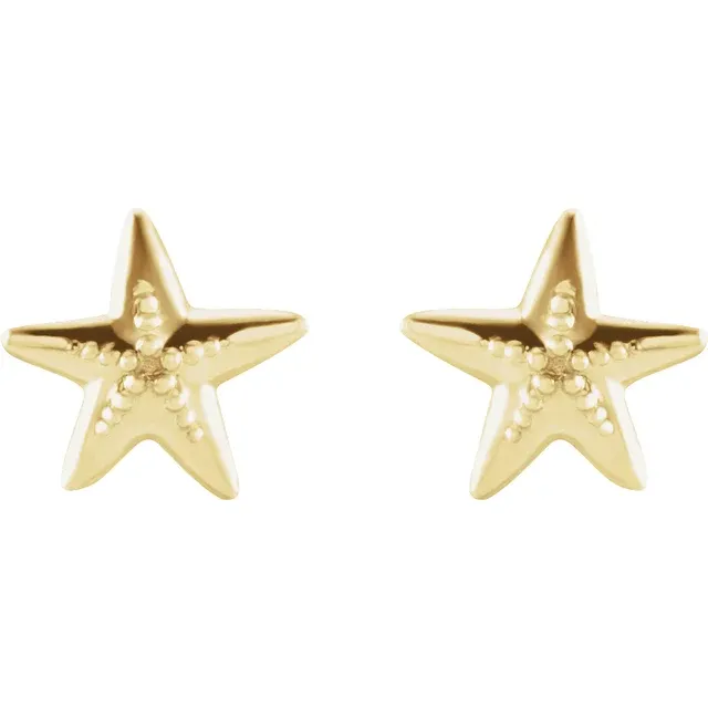 Springer's Forever Signature 14k Yellow Gold Starfish Stud Earrings
