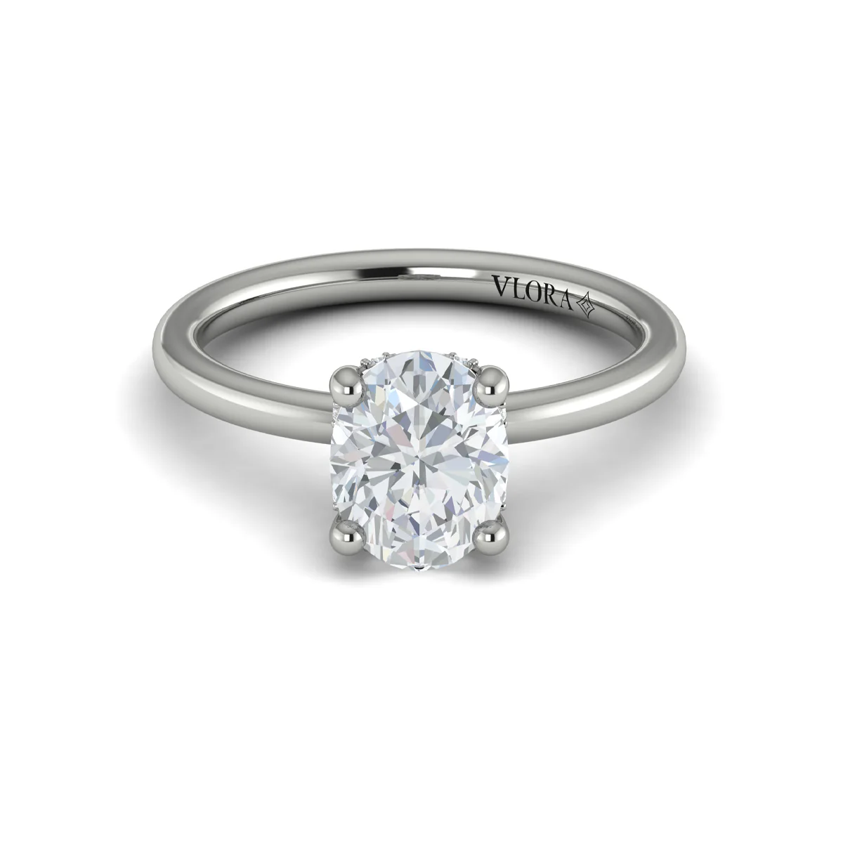 Sincerely, Springer's by Vlora 18K White Gold Oval Engagement Ring Style Mounting
